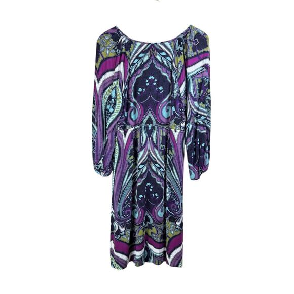 Soma NWT Colorful Print Drawstring Waist Scoop Neck Soft Mini Lounge Dress - Picture 5 of 12